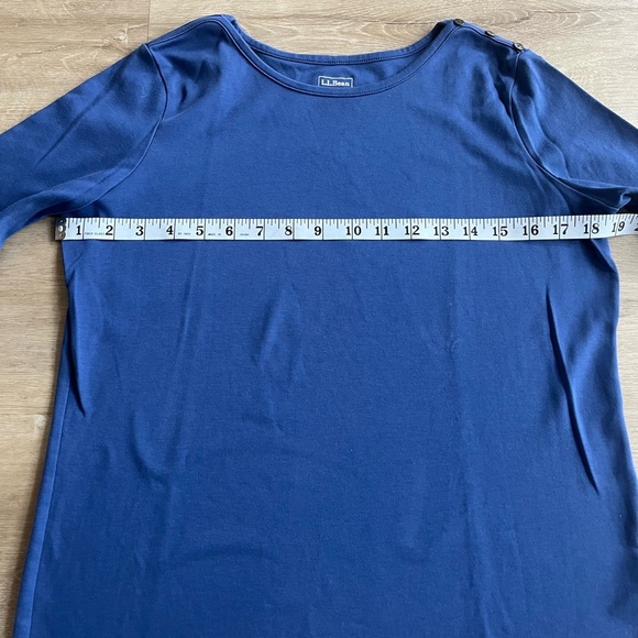 L.L. Bean Blue 3/4 Sleeve Shirt 100% Supima Cotton SZ S - Picture 4 of 7